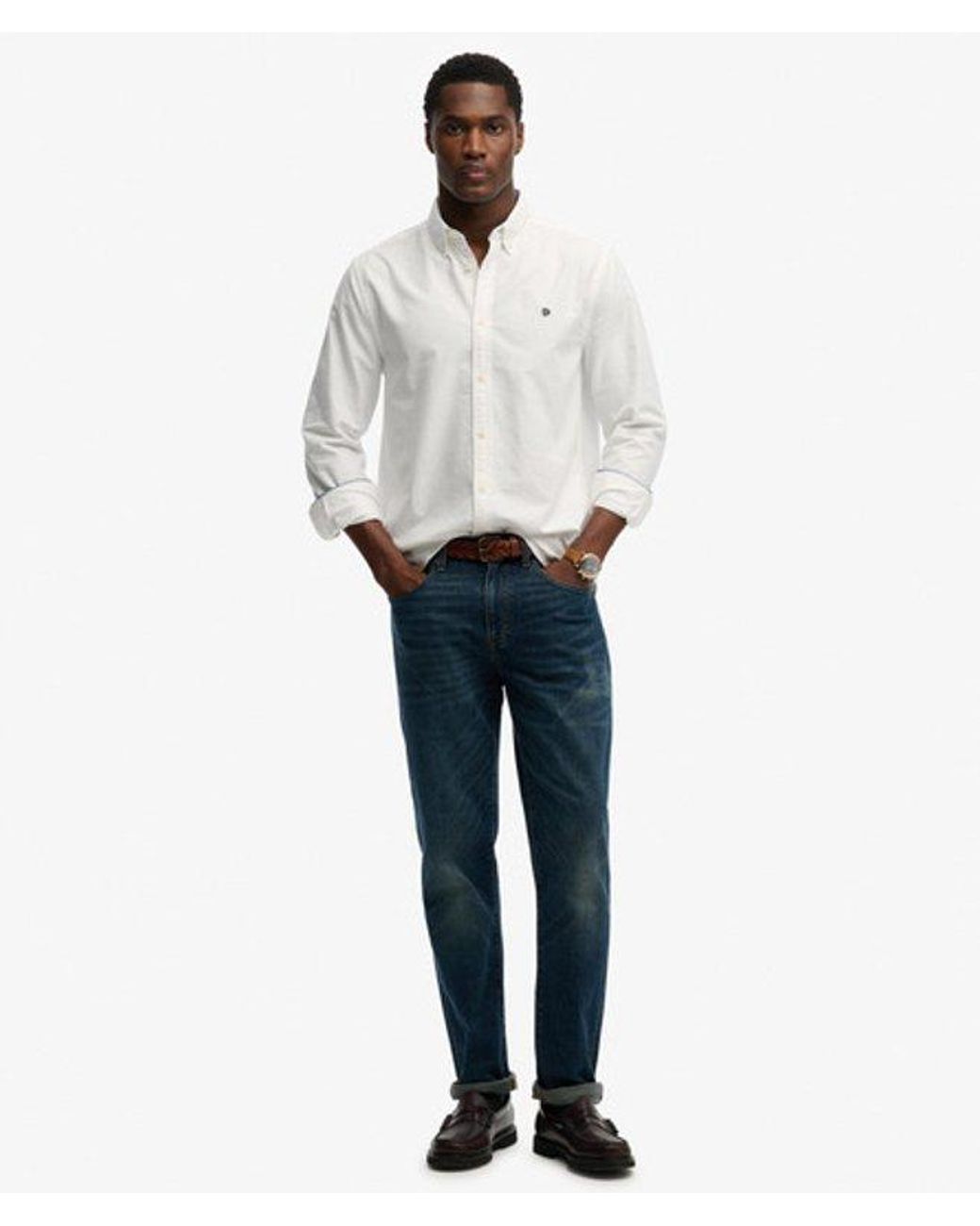 Superdry White & Co Preppy Oxford Long Sleeve Shirt for men