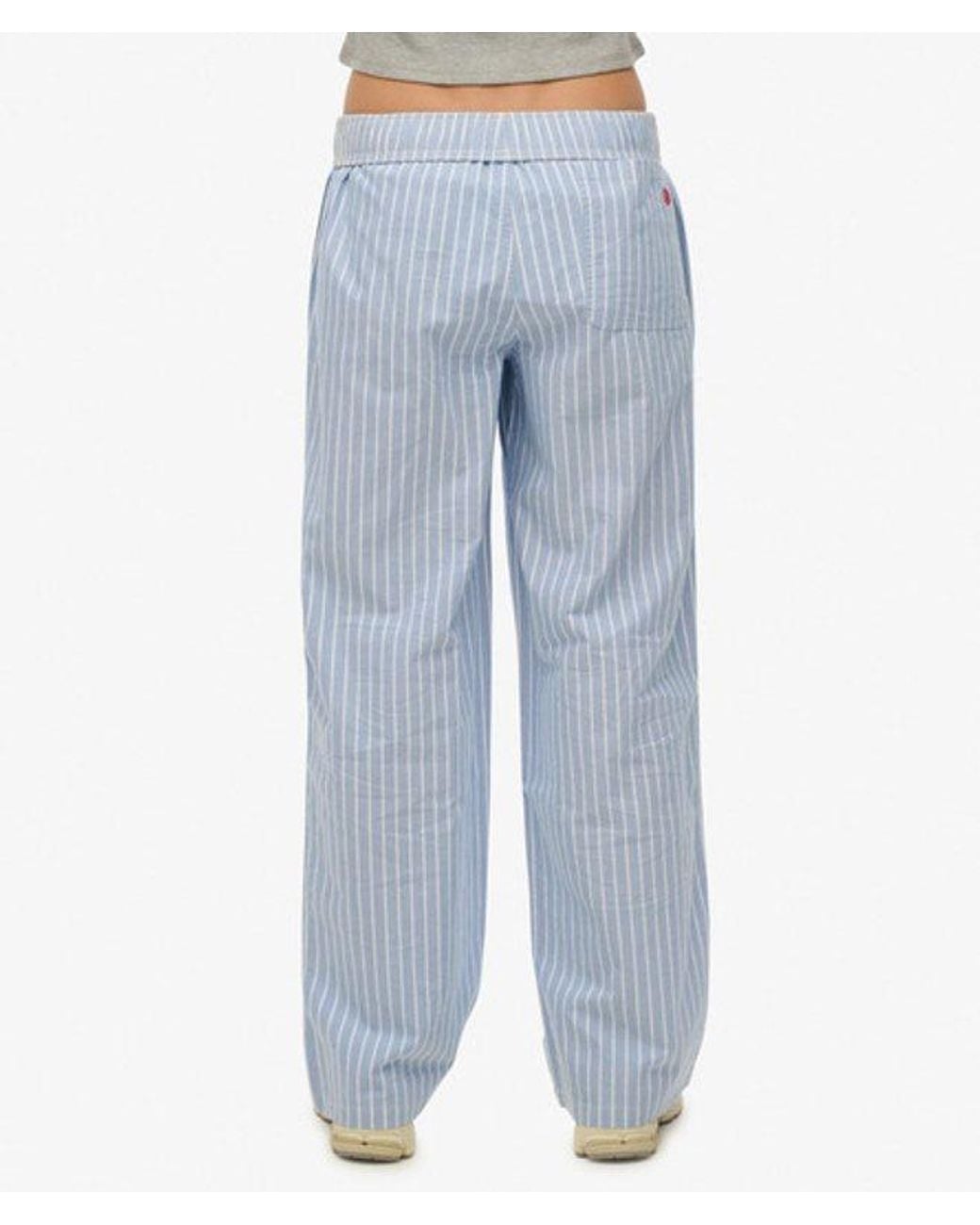Superdry Blue & Co Organic Cotton Stripe Elasticated Trousers