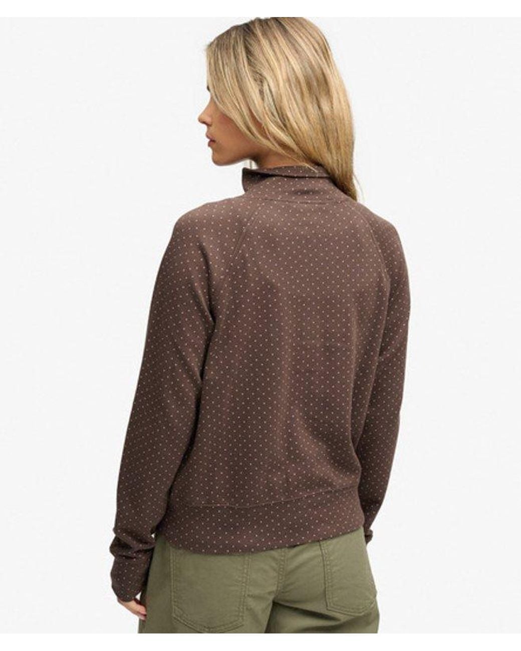 Superdry Brown Polka Dot Track Top