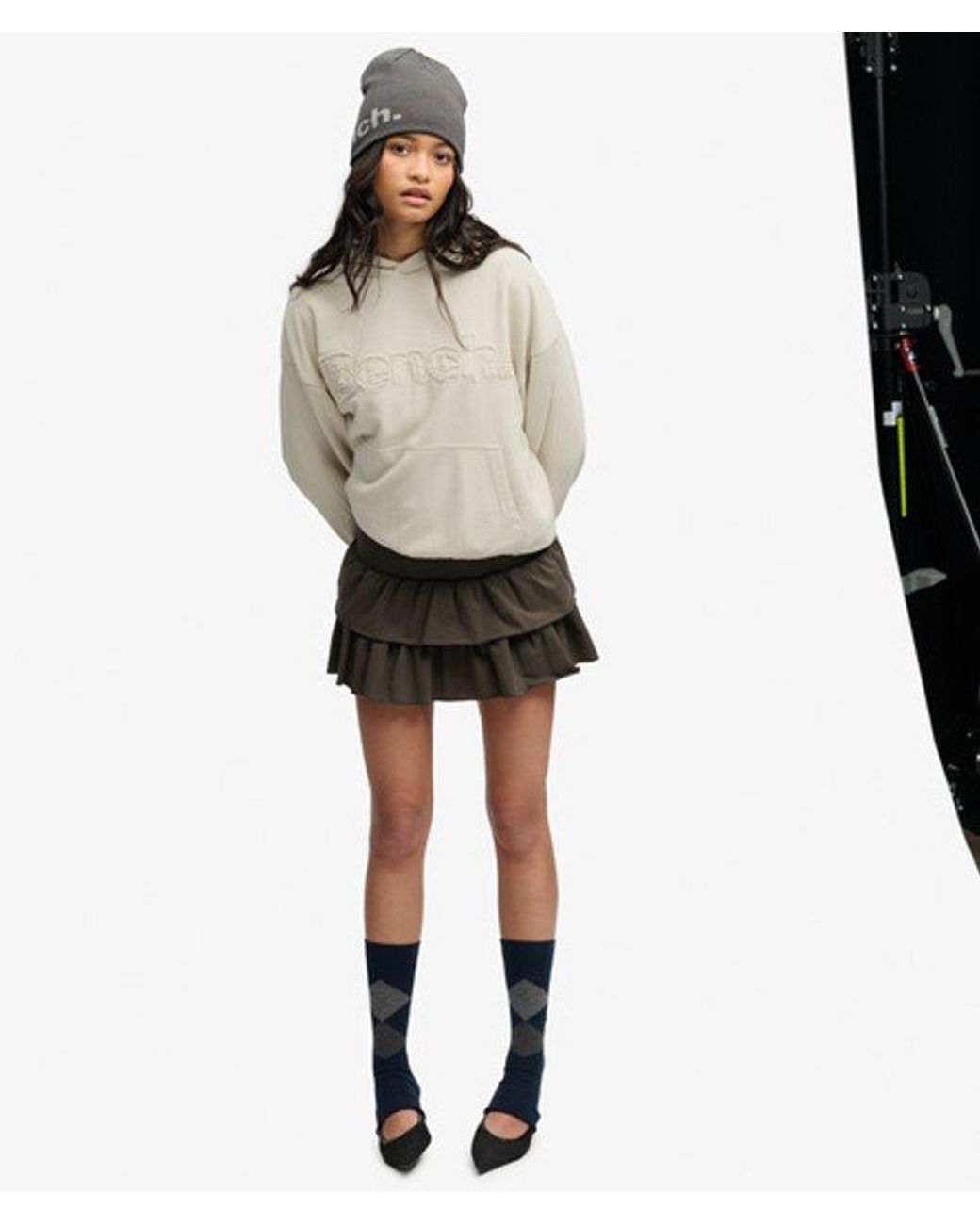Superdry Natural Bench X & Co Bench Oversized Applique Hoodie