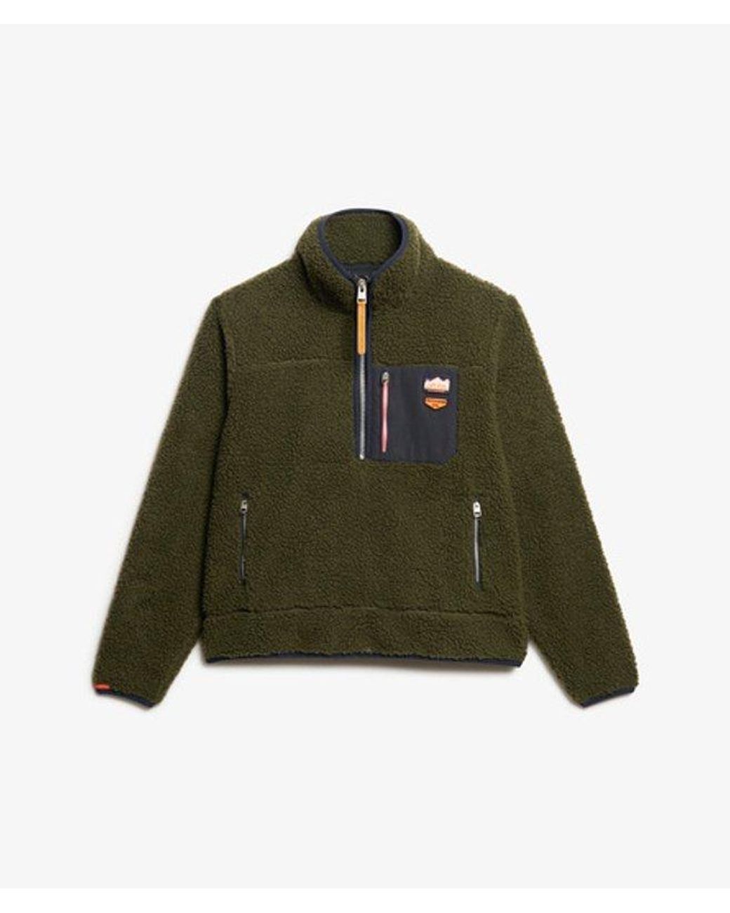 Superdry Green & Co Vintage Retro Half Zip Fleece Jumper