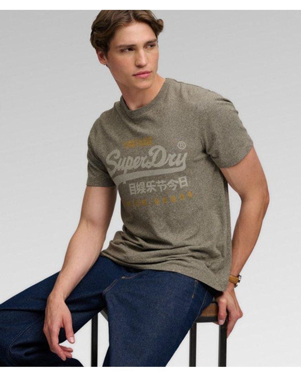 Superdry Gray & Co Vintage Logo Heritage Relaxed T-shirt for men