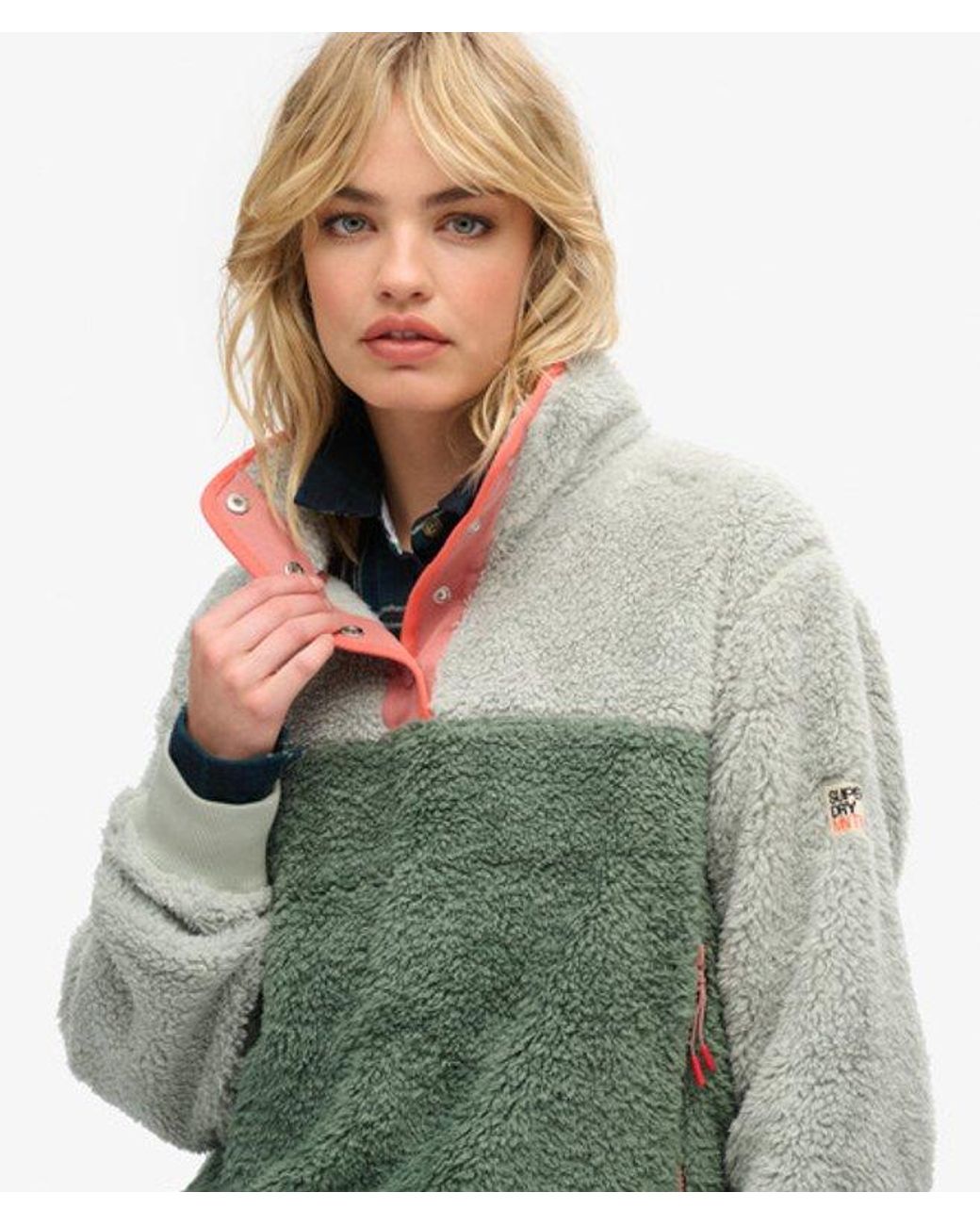 Superdry Green & Co Super Soft Mash Up Teddy Fleece