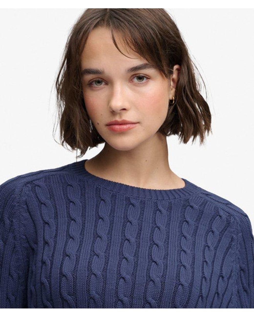 Superdry Blue & Co Slouchy Cable Knit Jumper