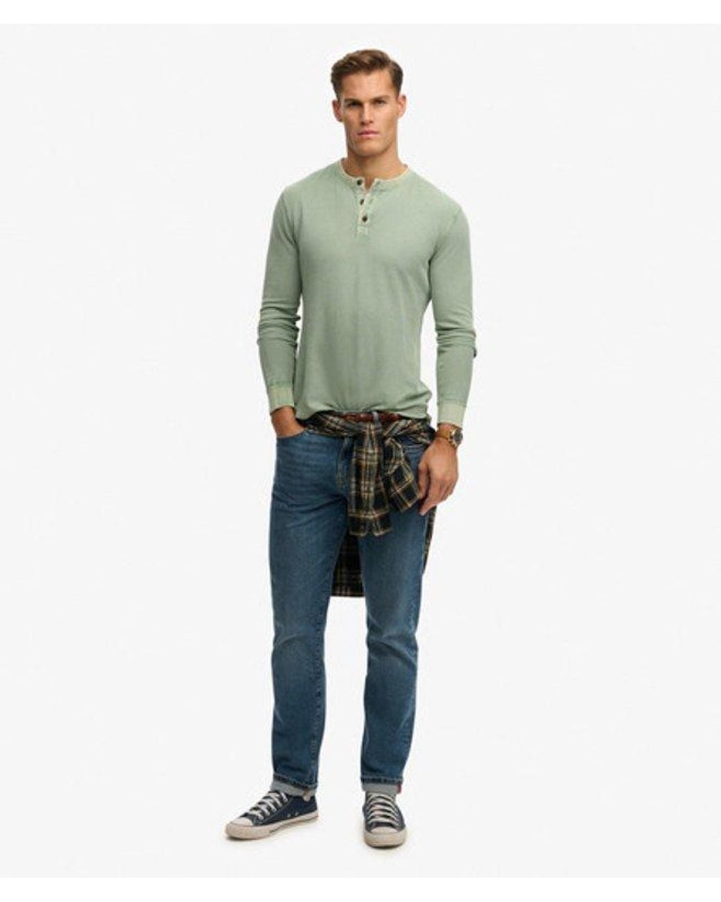Superdry Green & Co Lightweight Textured Henley Top for men