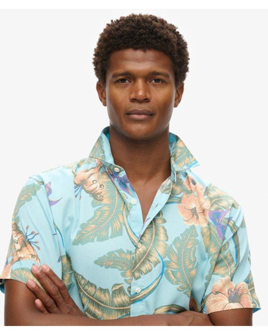 Superdry Blue & Co Hawaiian Shirt for men