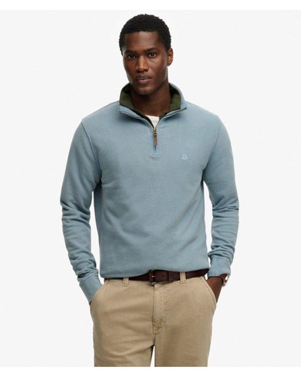 Superdry Blue & Co Classic Essential Half Zip Sweatshirt for men