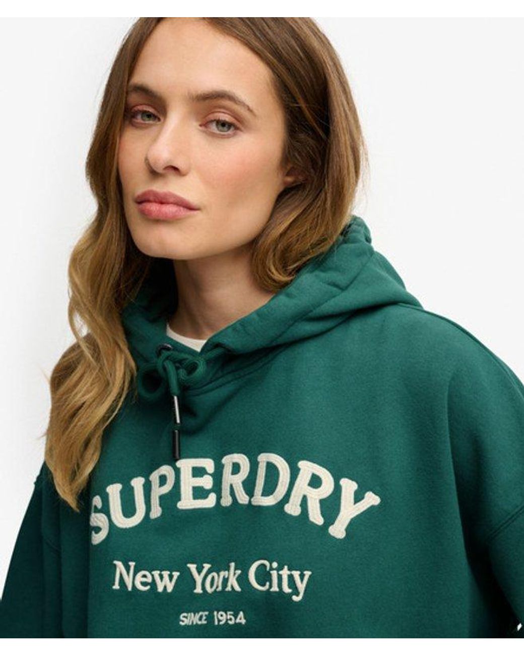 Superdry Green & Co Luxe Casual Embroidered Relaxed Hoodie