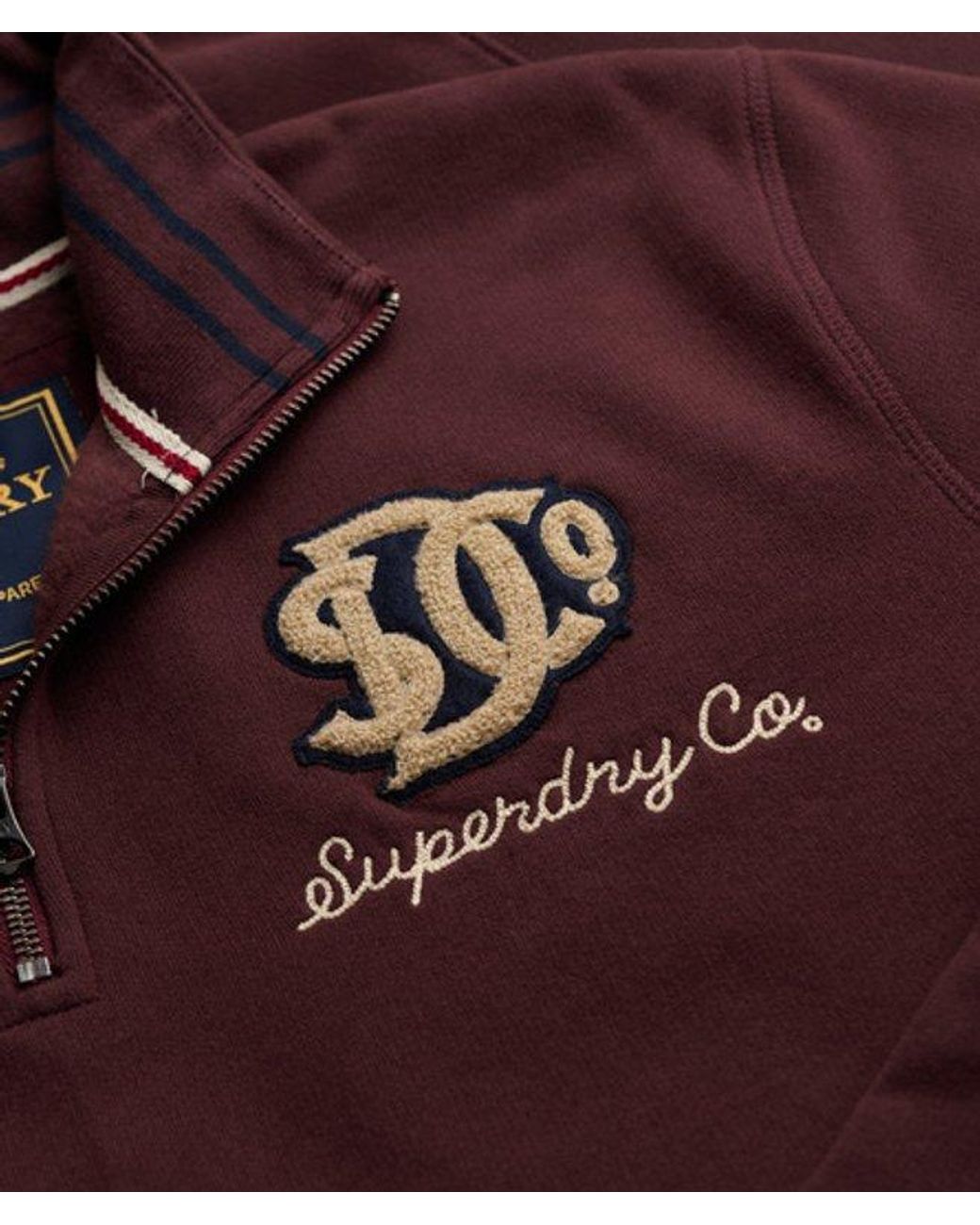 Superdry Red & Co Vintage Athletic Half Zip Sweatshirt for men