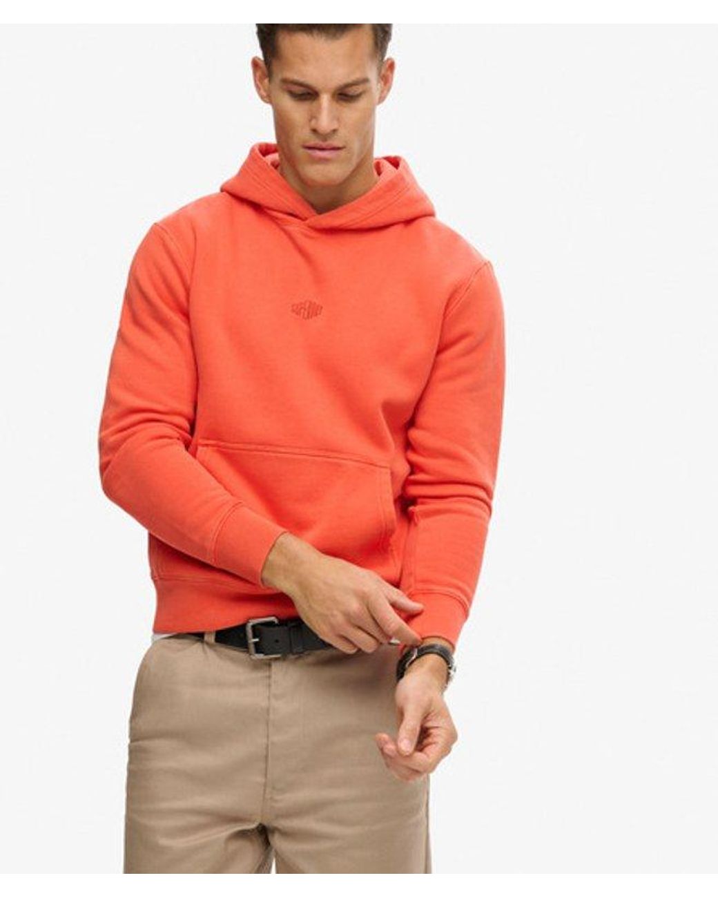 Superdry Hoodie Met Micrologo in het Red voor heren