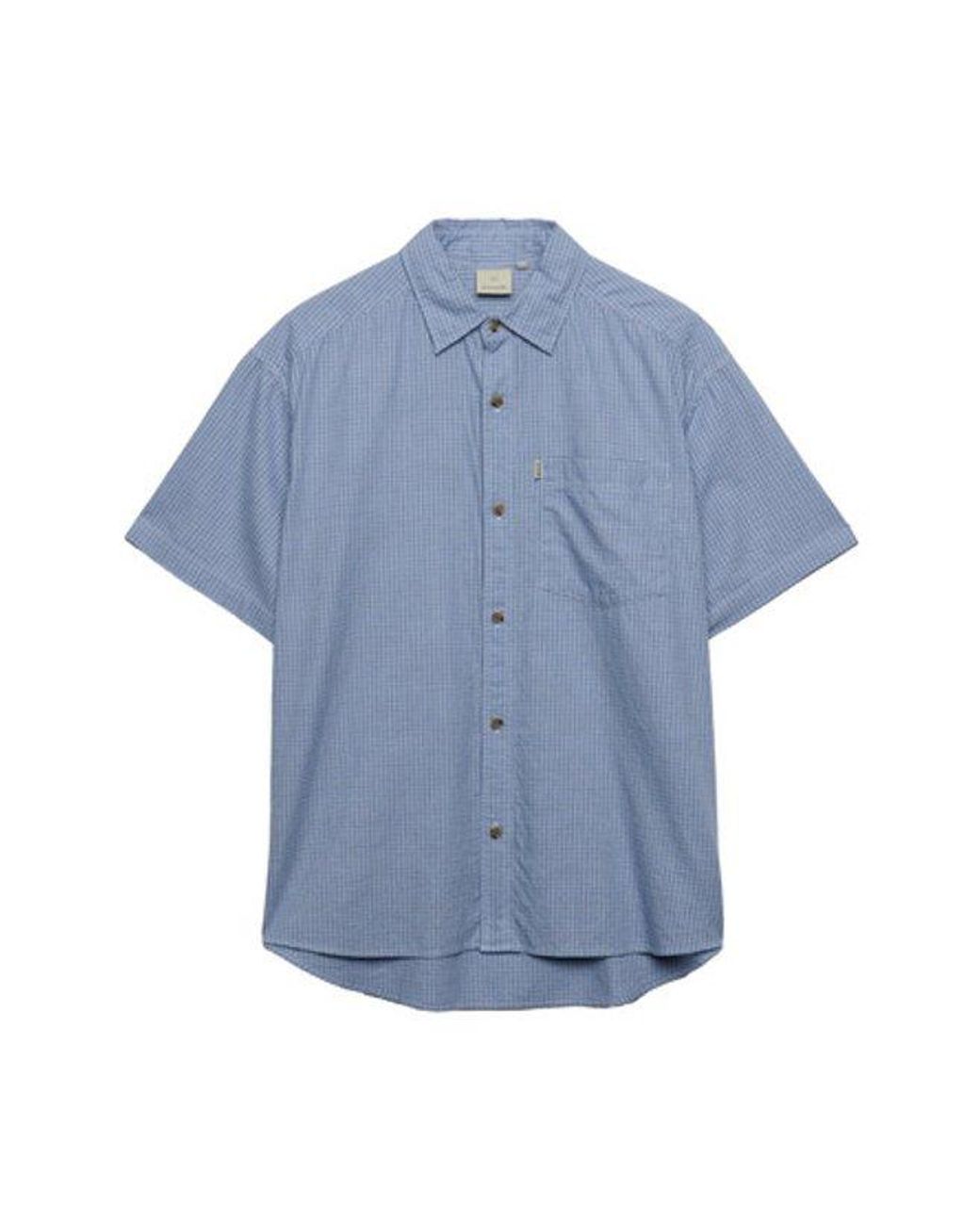Superdry Gray Bench X & Co Bench Skater Check Short Sleeves Shirt for men