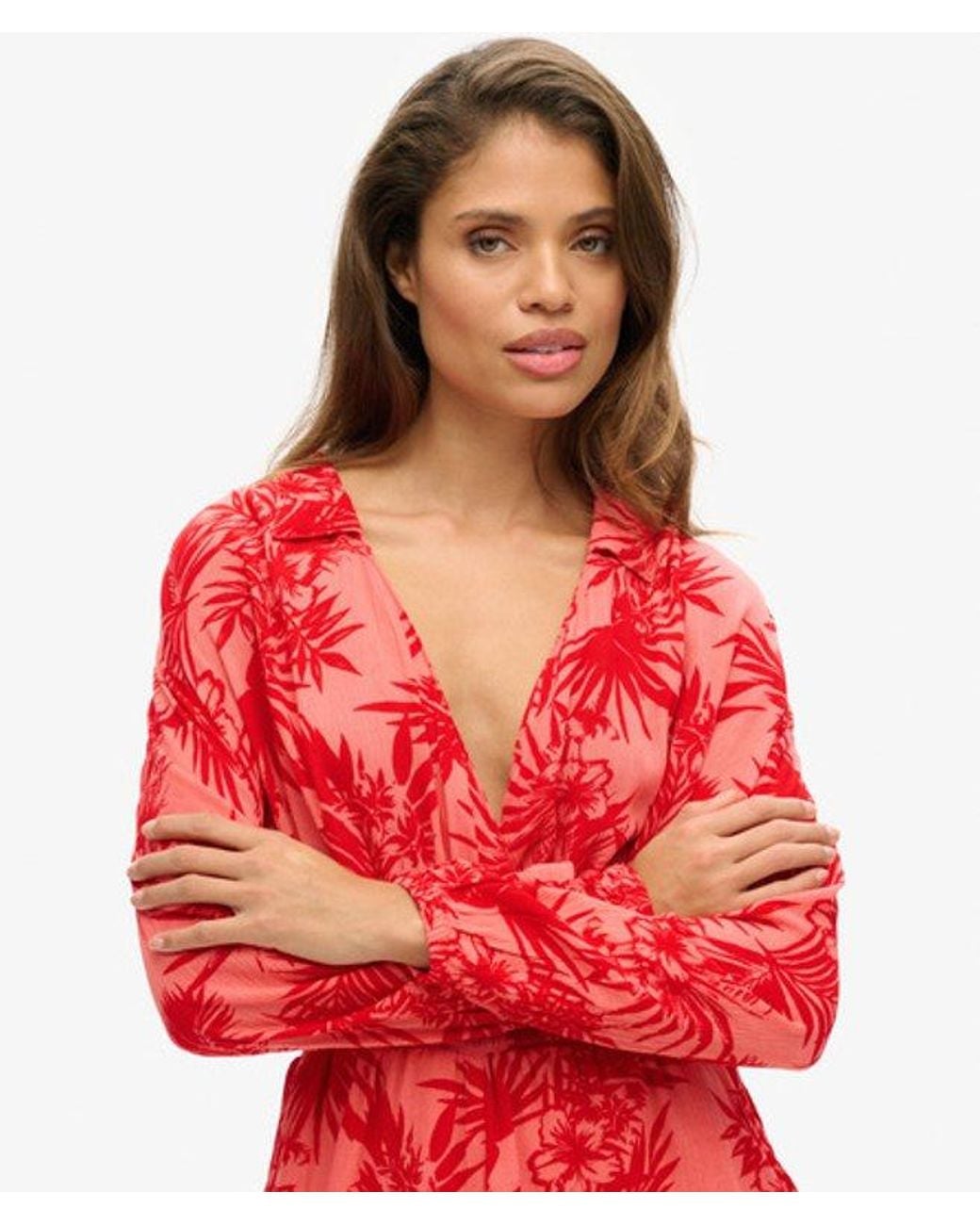 Superdry Red & Co Vintage Beach Playsuit