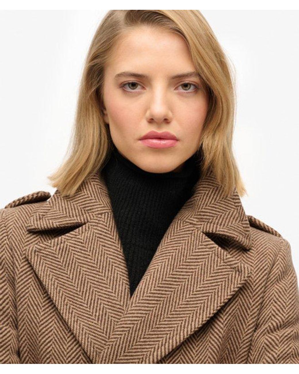 Superdry Natural & Co Double Breasted Wool Blend Coat