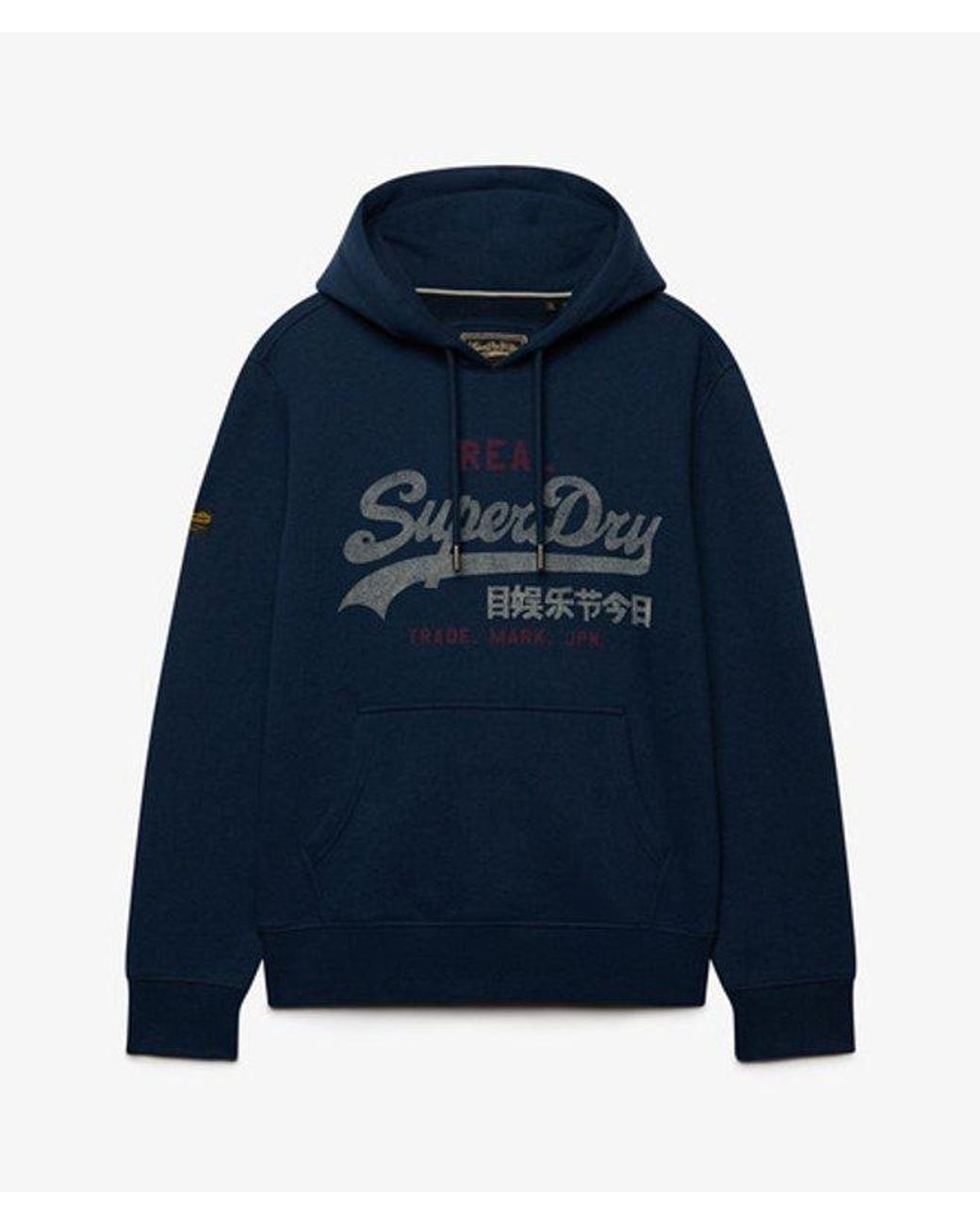 Superdry Blue & Co Vintage Logo Heritage Relaxed Hoodie for men