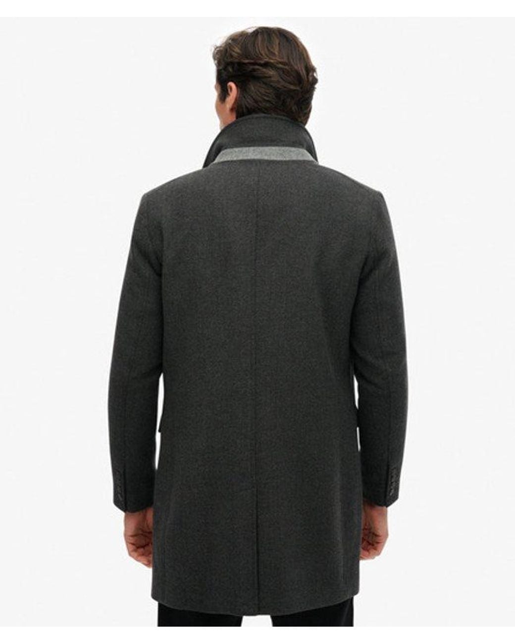 Superdry Black & Co Tailored Two-in-one Town Coat for men