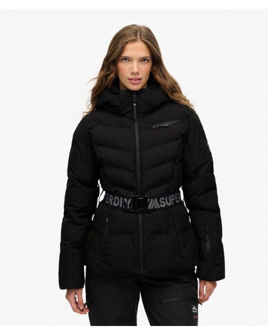 Superdry Black & Co Luxe Belted Ski Padded Jacket