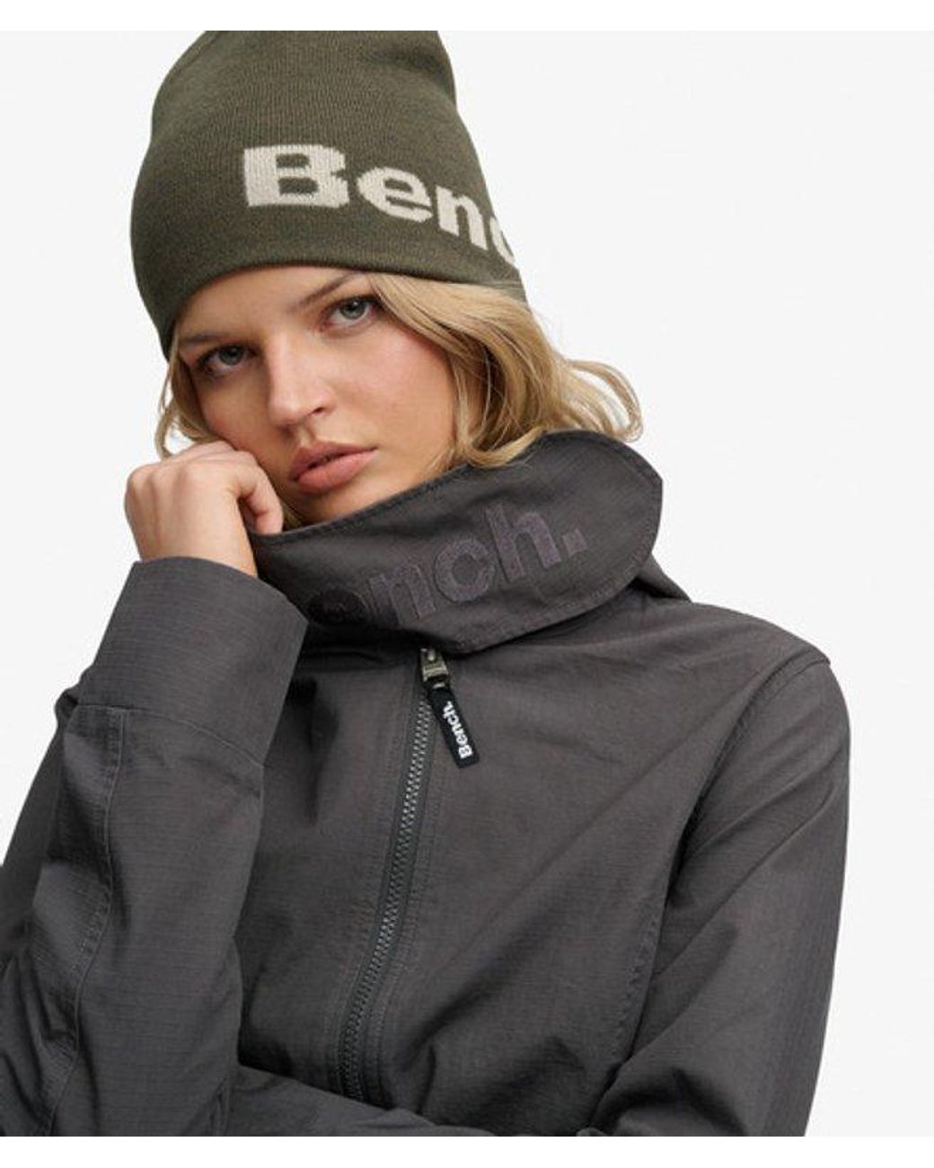 Superdry Gray Bench X & Co Bench Hooded Funnel Neck Ripstop Jacket
