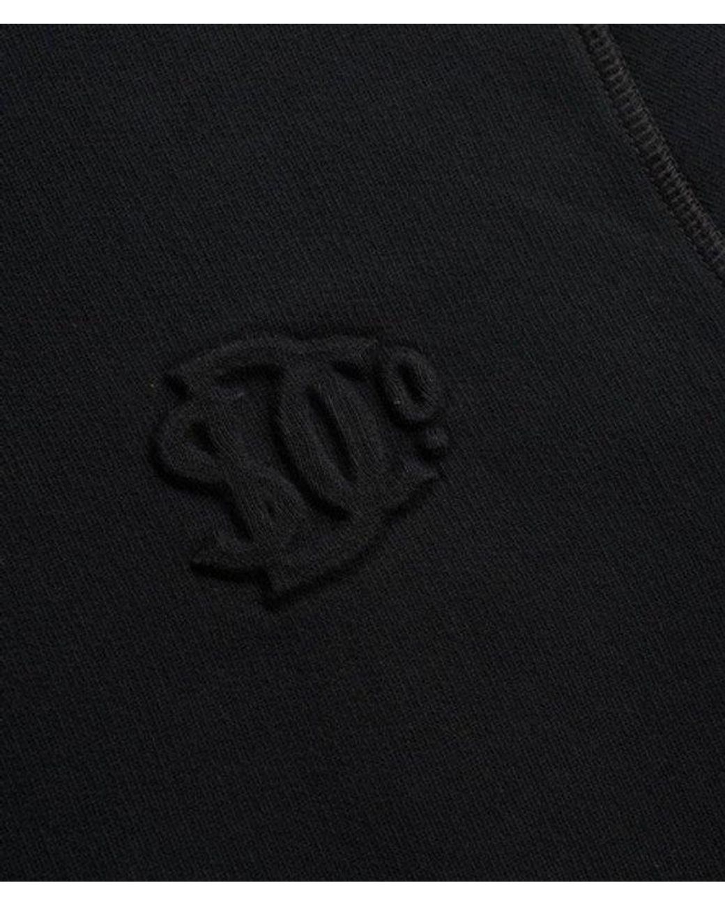 Superdry Black Company Logo Embossed Hoodie for men