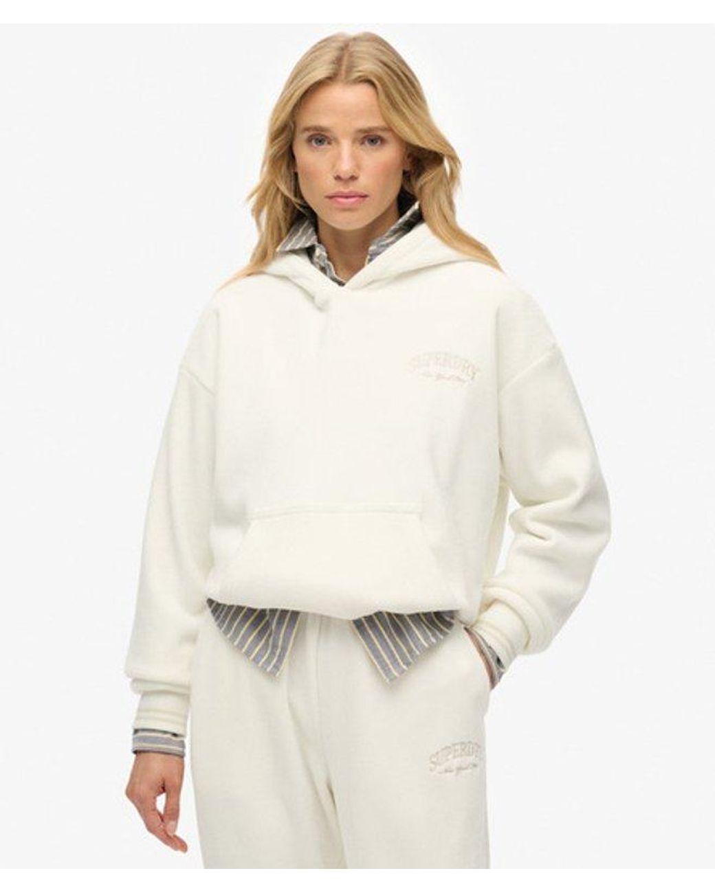 Superdry White & Co Country Club Velour Relaxed Hoodie