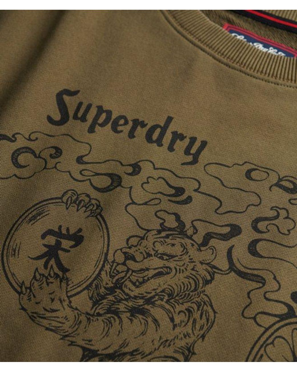 Superdry Green Tokyo Narrative Loose Sweatshirt for men
