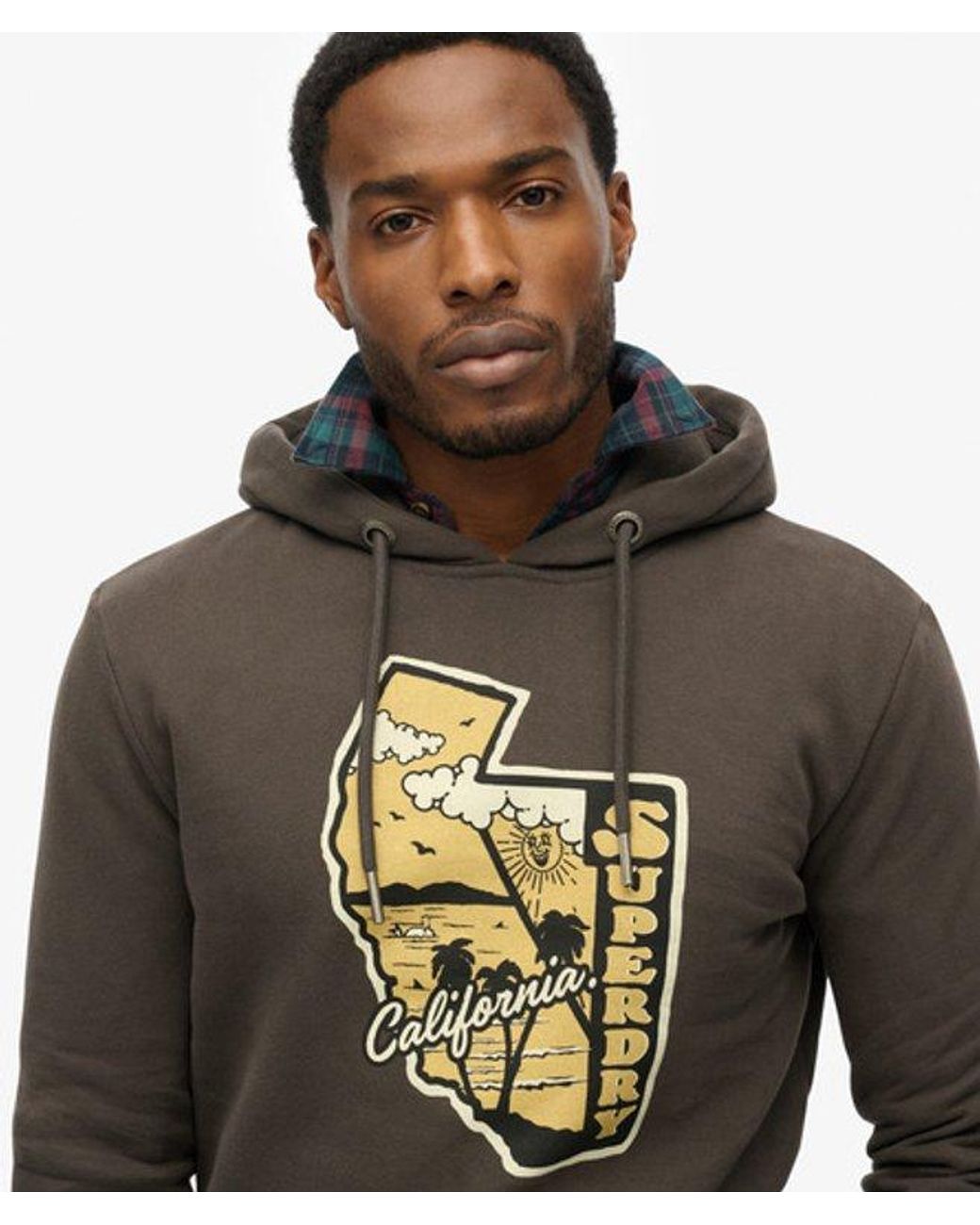 Superdry Gray Vintage Travel Hoodie for men