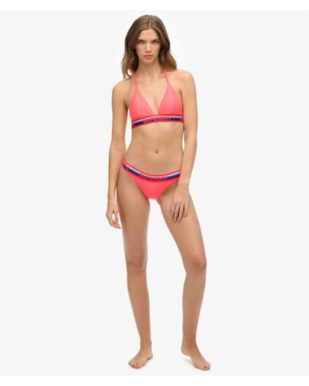 Superdry Red & Co Triangle Stripe Bikini Top