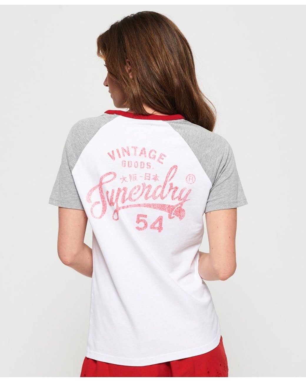 lavendel Herziening voedsel Superdry 54 Goods Raglan T-shirt White | Lyst