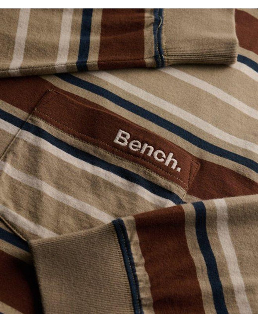 Superdry Brown Bench X & Co Bench Oversized Stripe Long Sleeve Top for men