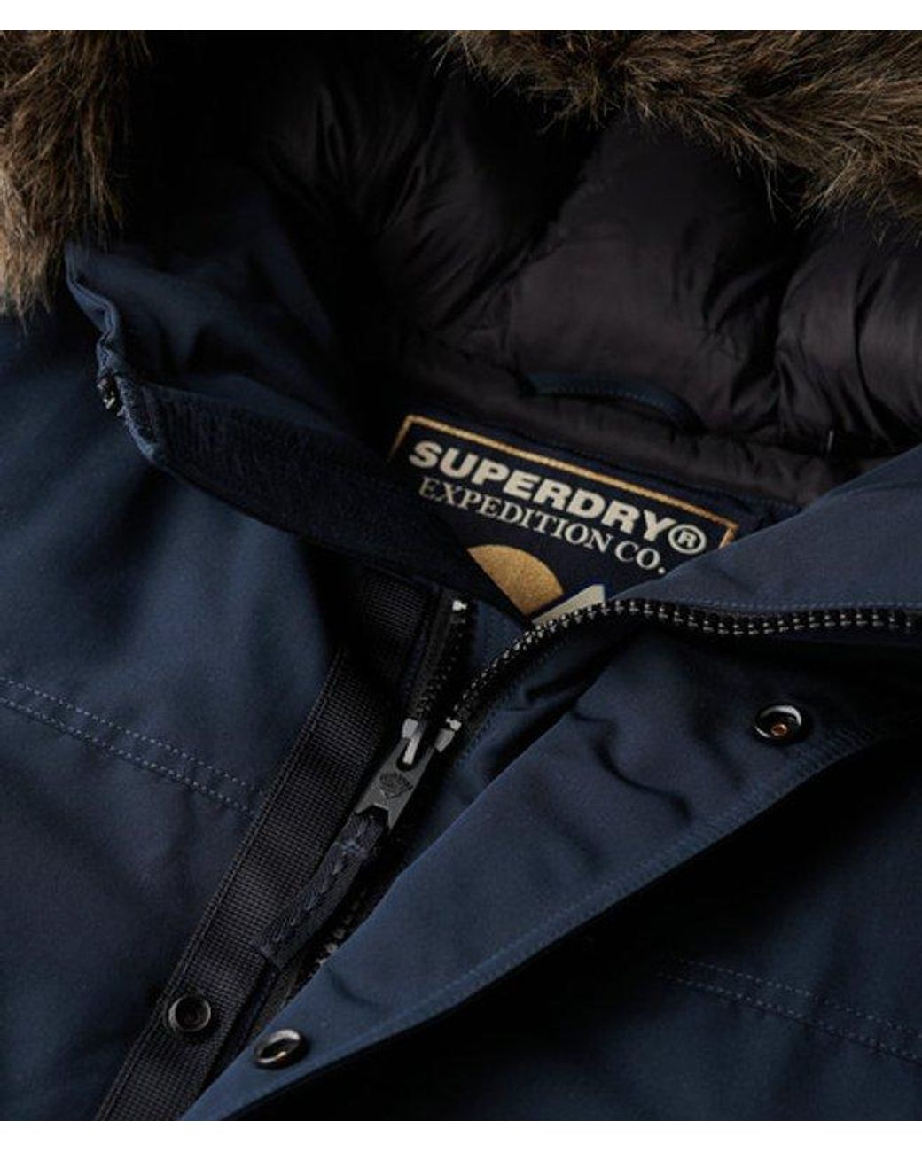 Superdry Blue & Co Everest Faux Fur Parka Jacket for men