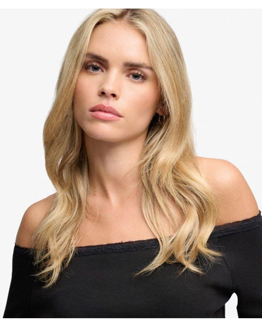 Superdry Black & Co Athletic Essentials Lace Long Sleeve Top