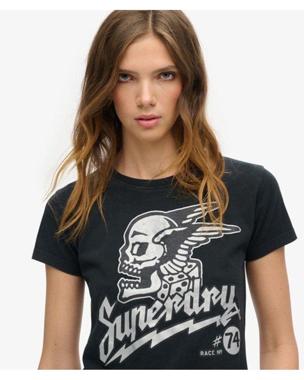Superdry Green & Co Embellished Poster Fitted T-shirt