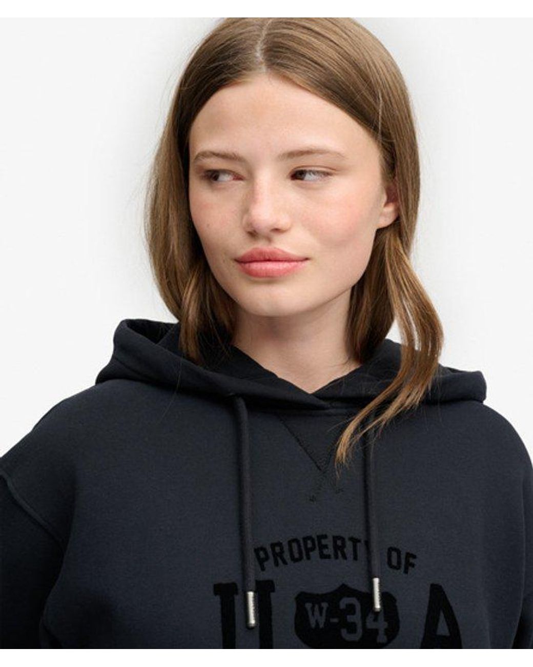 Superdry Blue & Co Athletic Flock Hoodie