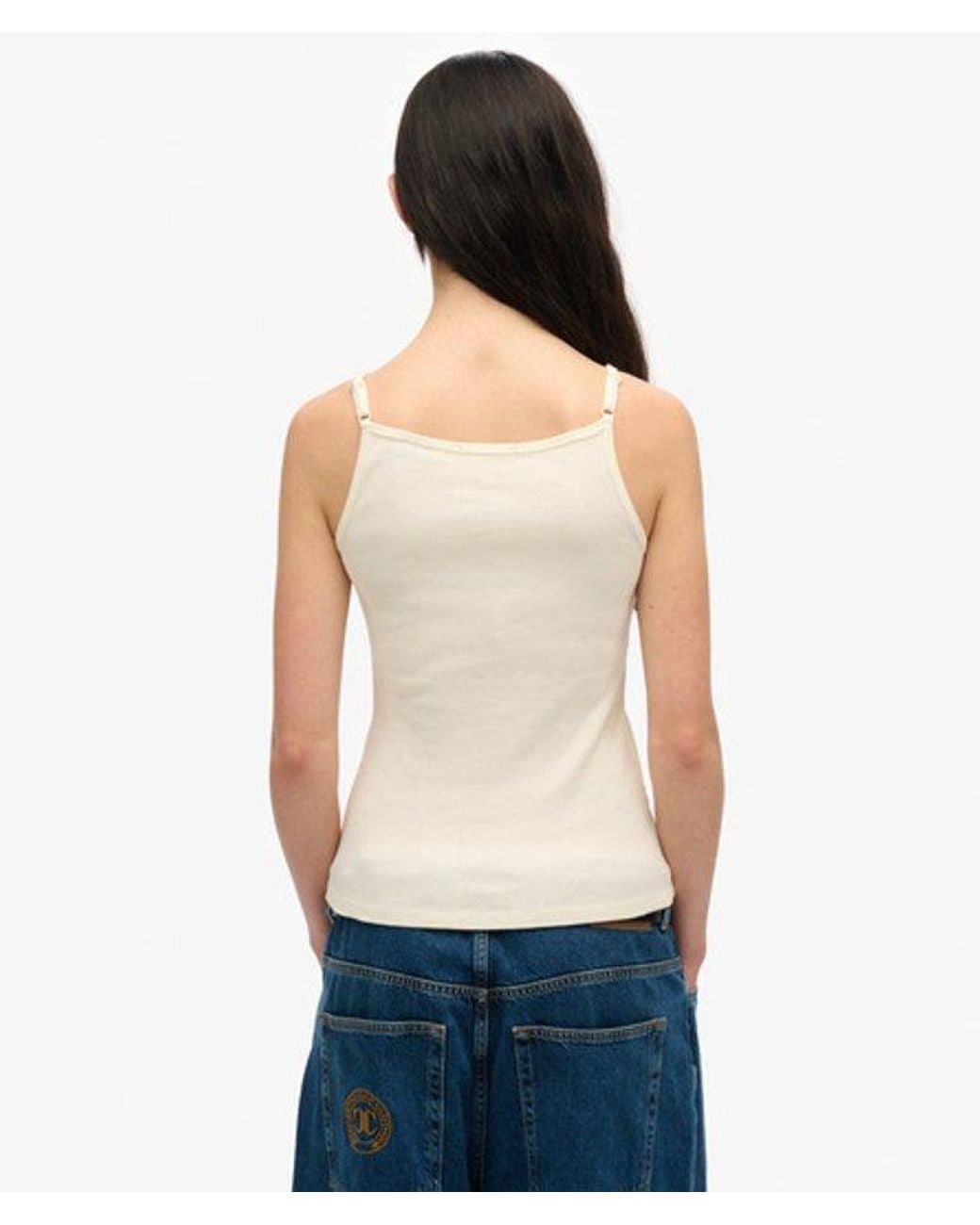 Superdry White Athletic Essentials Scoop Neck Vest