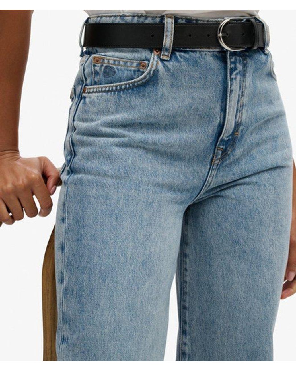 Superdry Blue & Co Organic Cotton High Rise Wide Leg Jeans