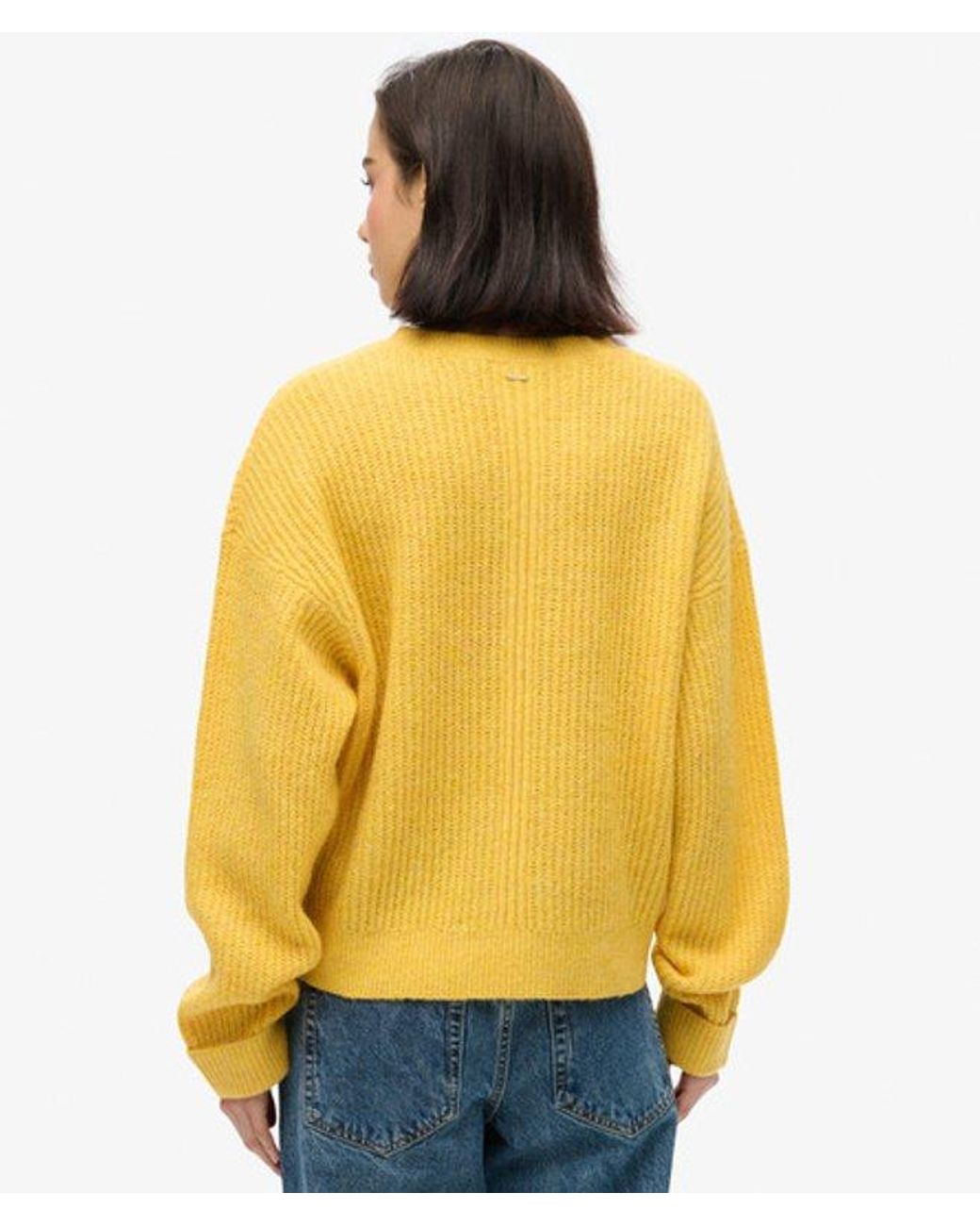 Superdry Yellow & Co Brushed Crew Neck Jumper