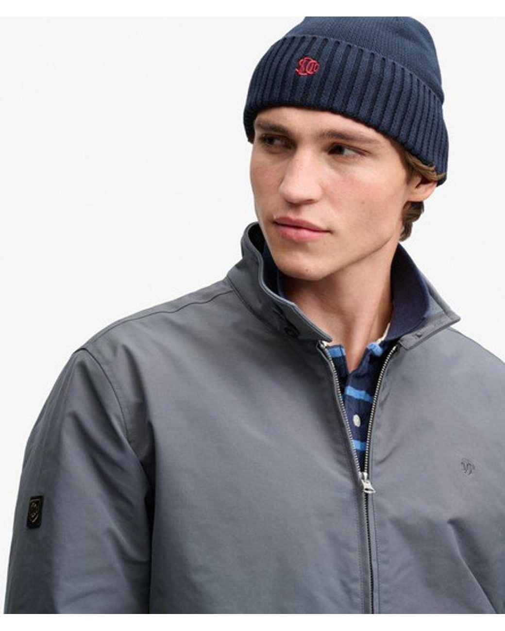 Superdry Blue Sd Logo Beanie Hat for men