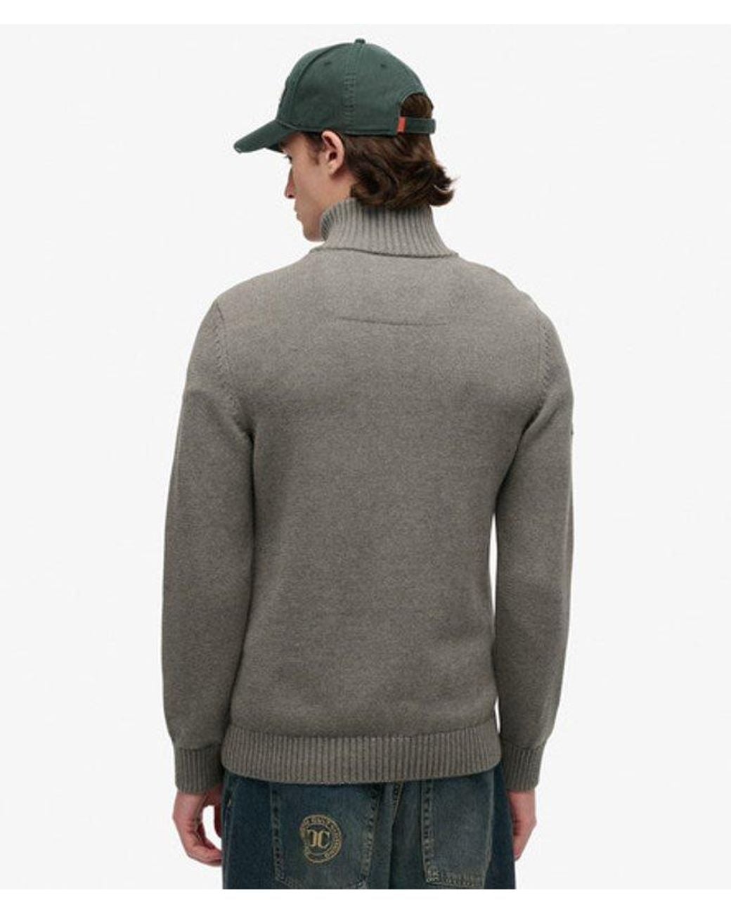Superdry Gray & Co Cotton Classics Half-zip Knitted Jumper for men