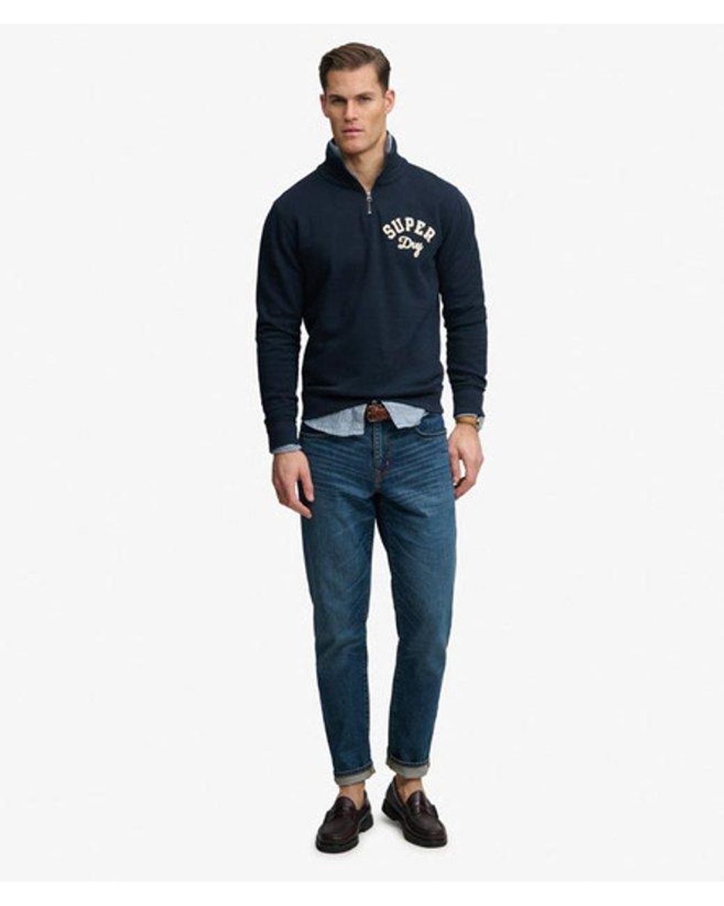 Superdry Blue & Co Vintage Athletic Half Zip for men