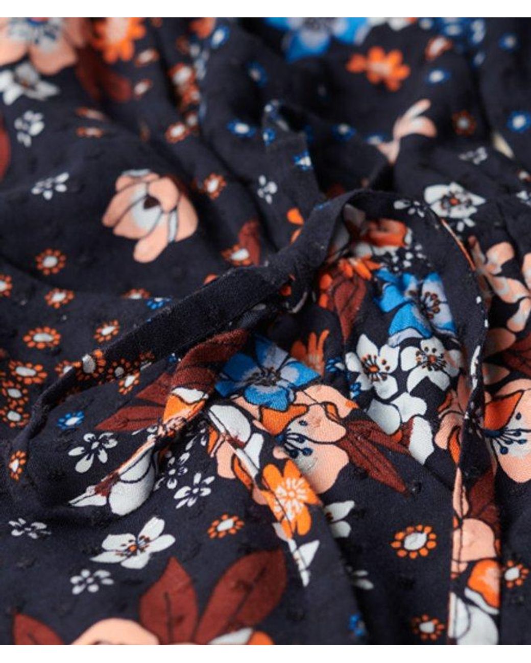 Superdry Blue & Co Classic Floral Print Mini Wrap Dress