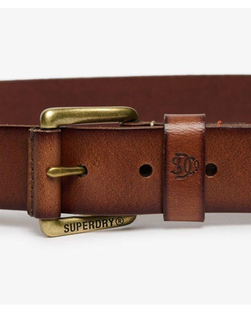 Superdry Brown & Co Classic Leather Belt for men