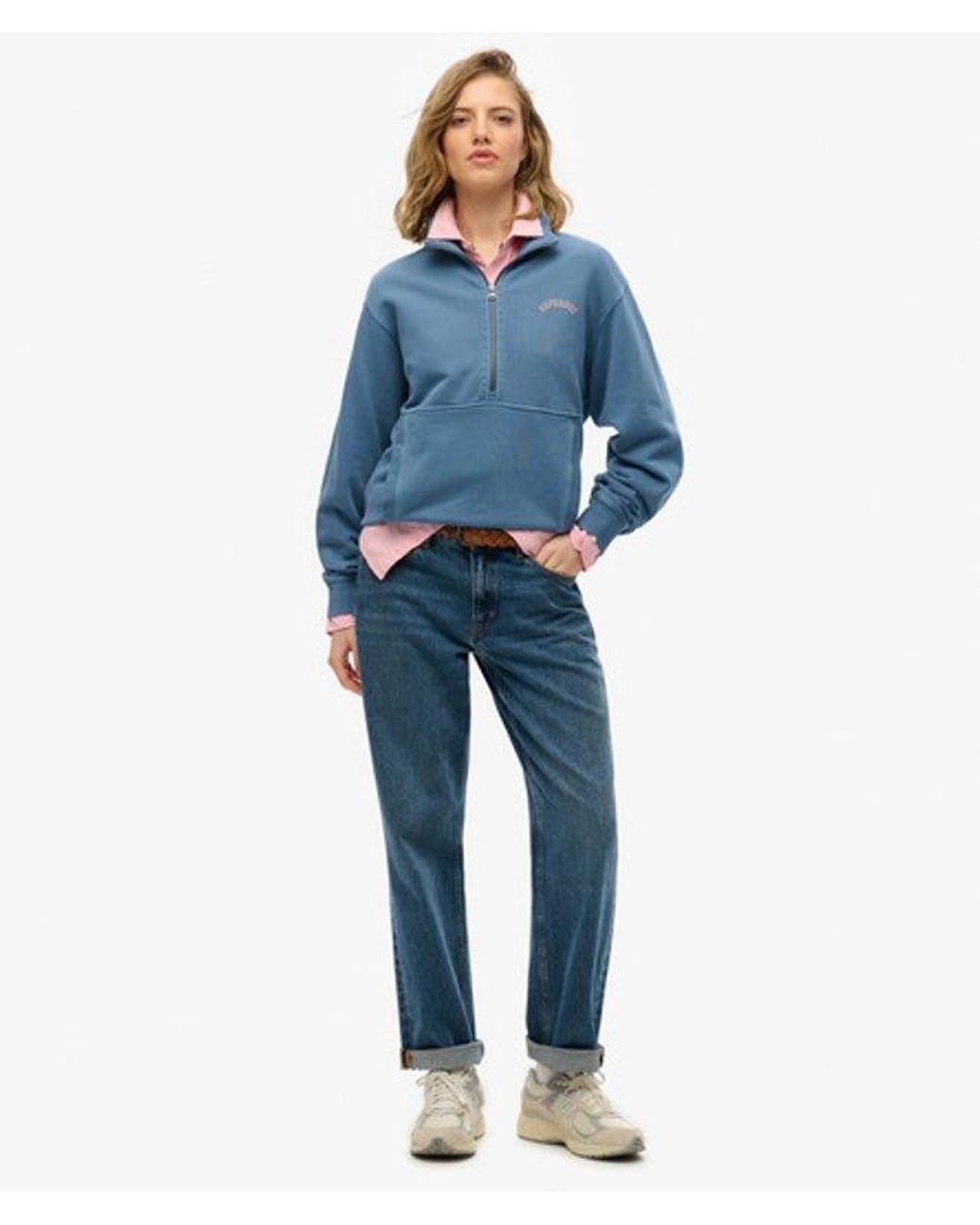 Superdry Blue & Co Essential Logo Half Zip Sweatshirt