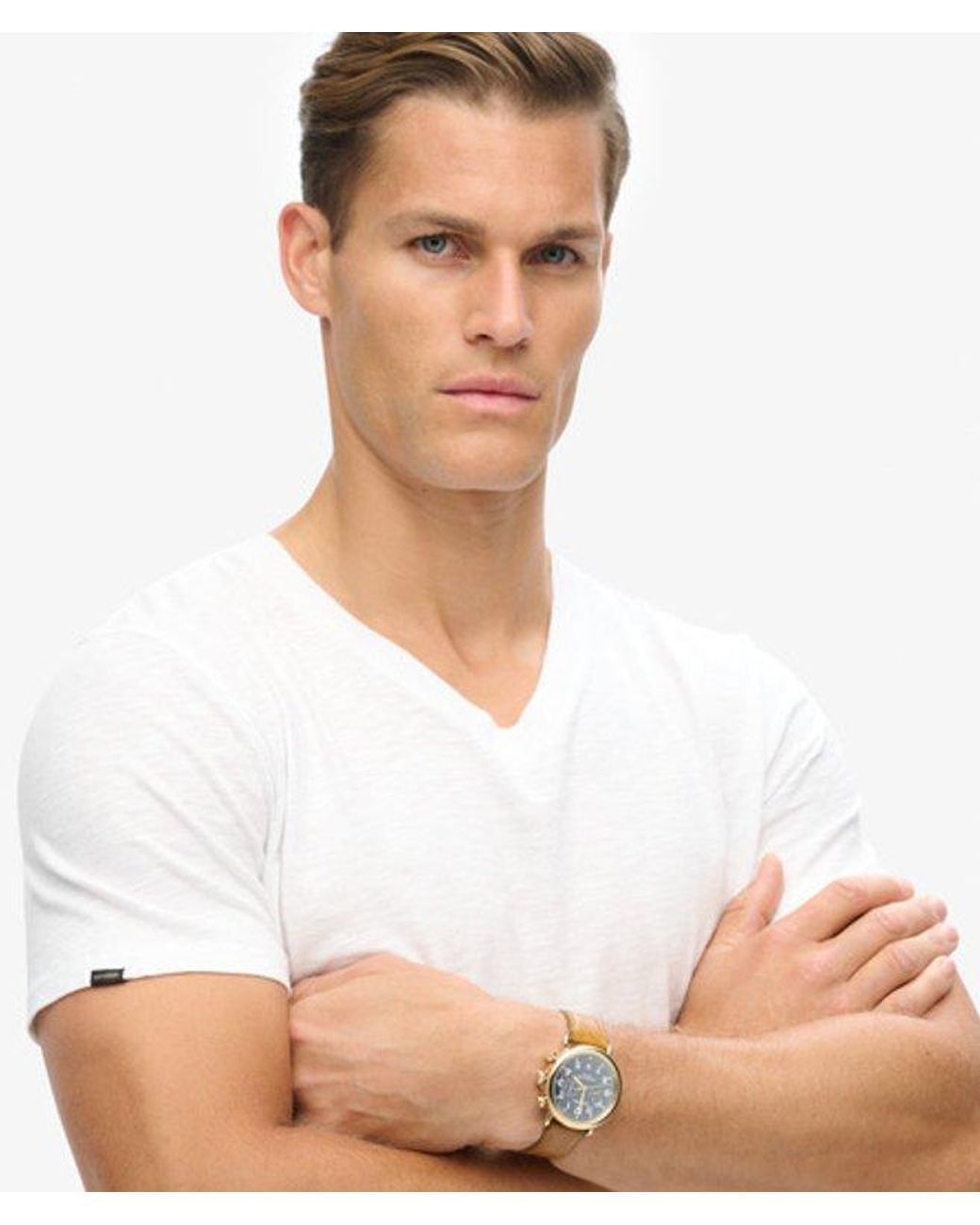Superdry White & Co V-neck Slub Short Sleeve T-shirt for men