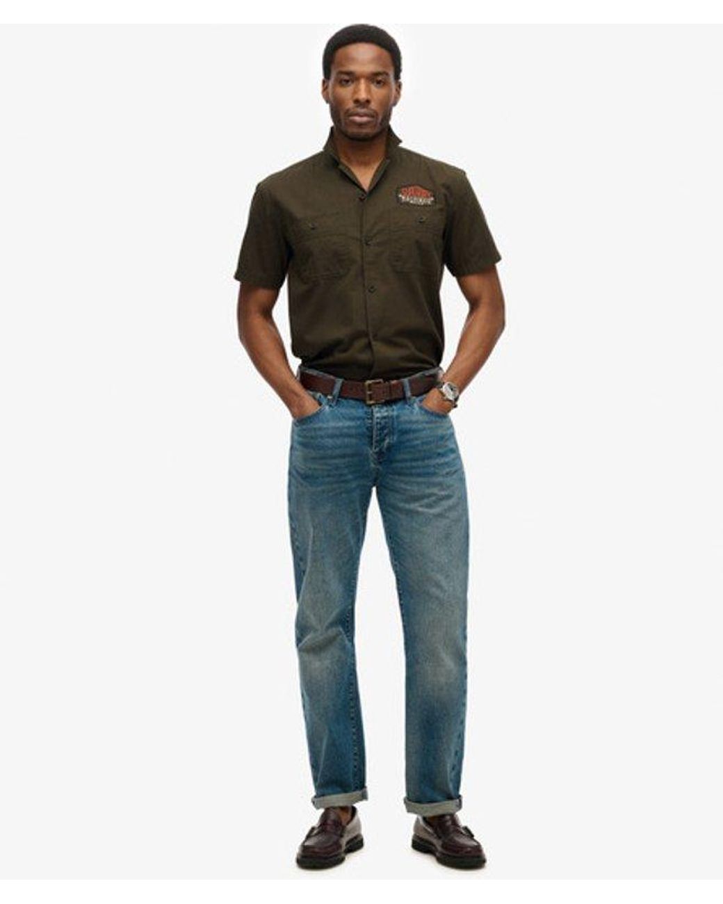 Superdry Green & Co Short Sleeve Mechanic Shirt for men