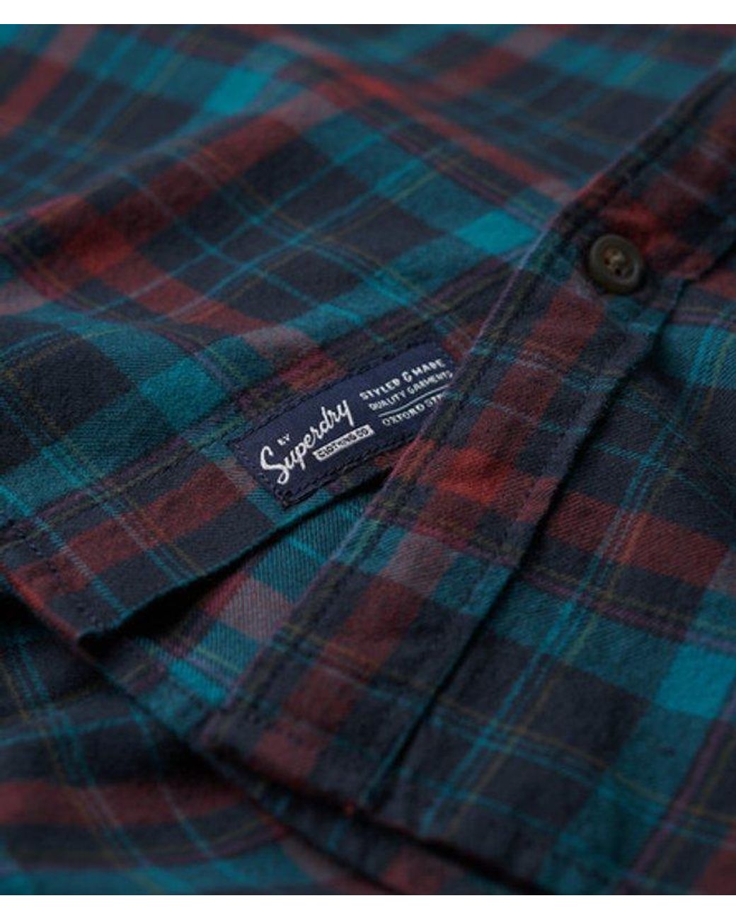 Superdry Blue Organic Cotton Vintage Check Shirt - Size: Xl for men