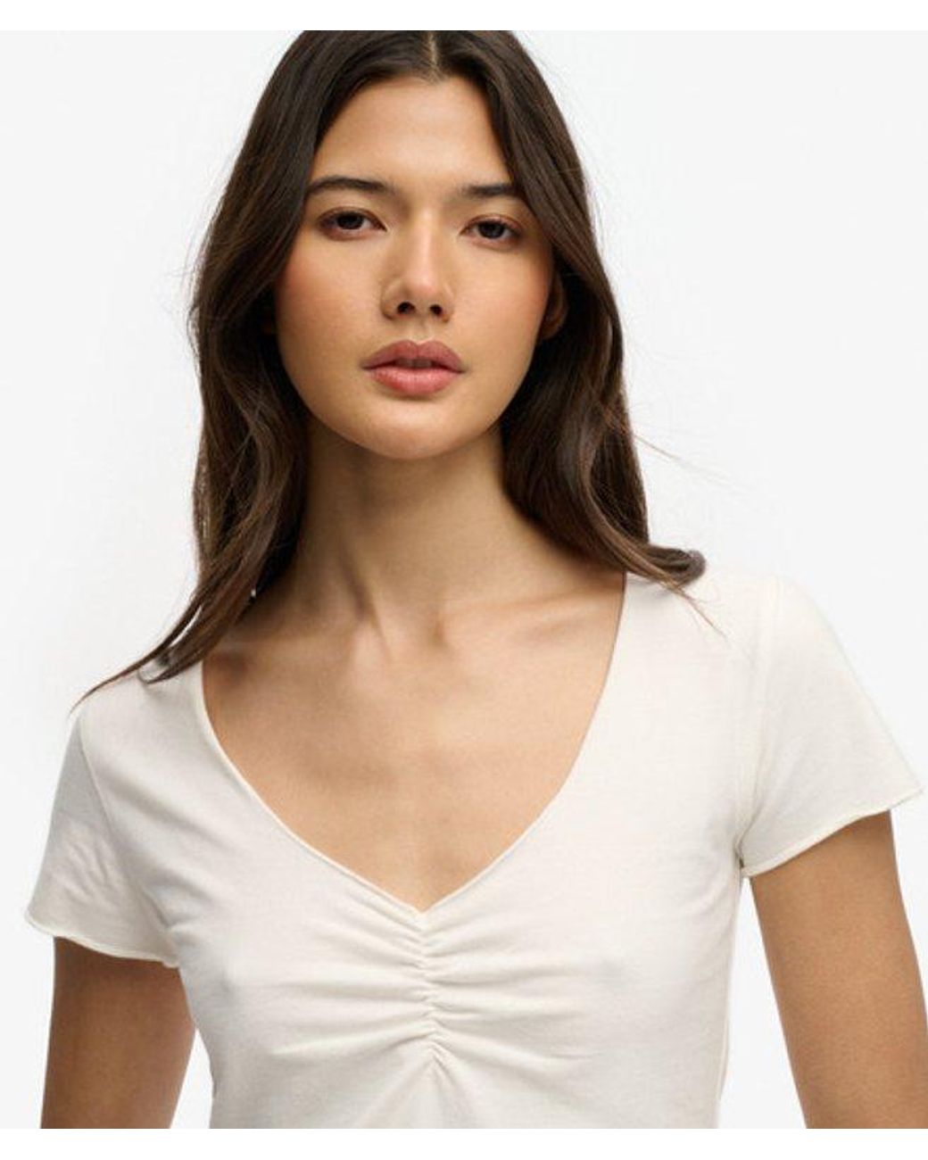 Superdry White & Co Athletic Essentials Gathered Short Sleeve Top