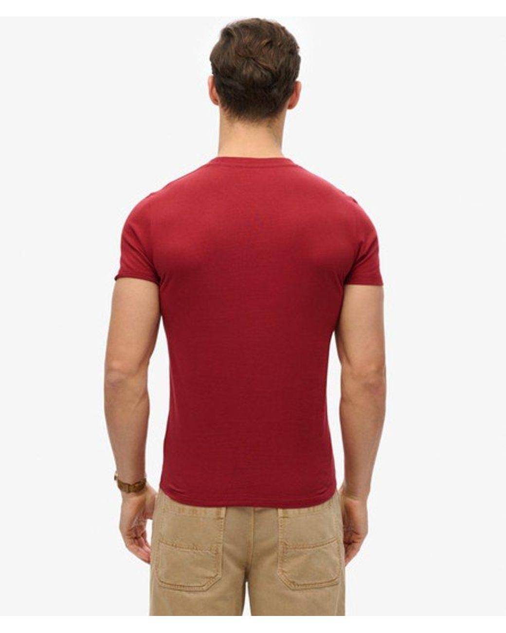 Superdry Red & Co Organic Cotton Essential Logo T-shirt for men