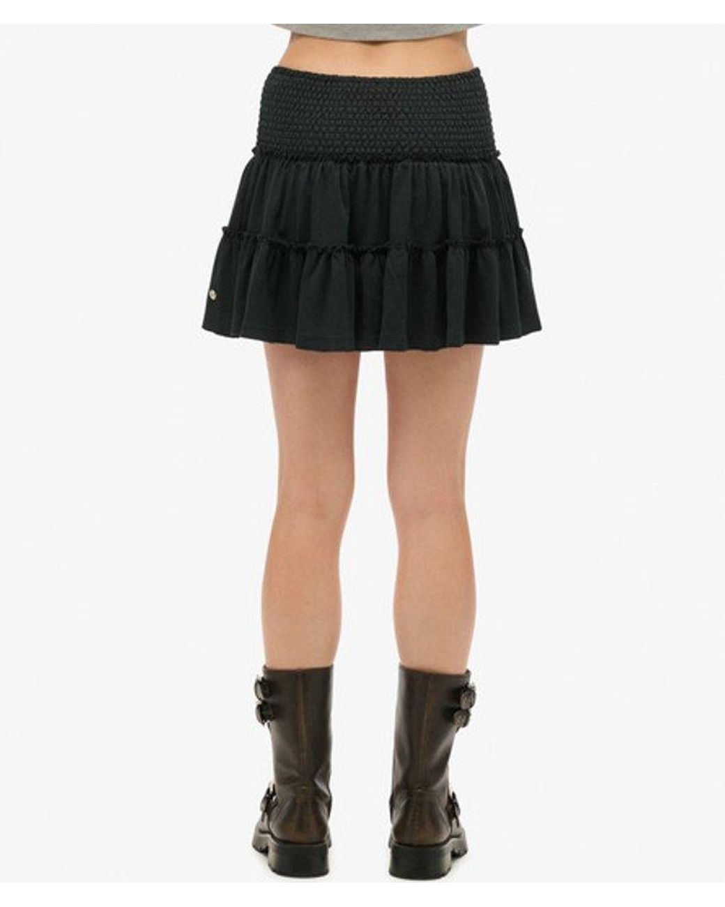 Superdry Black & Co Tiered Jersey Mini Skirt