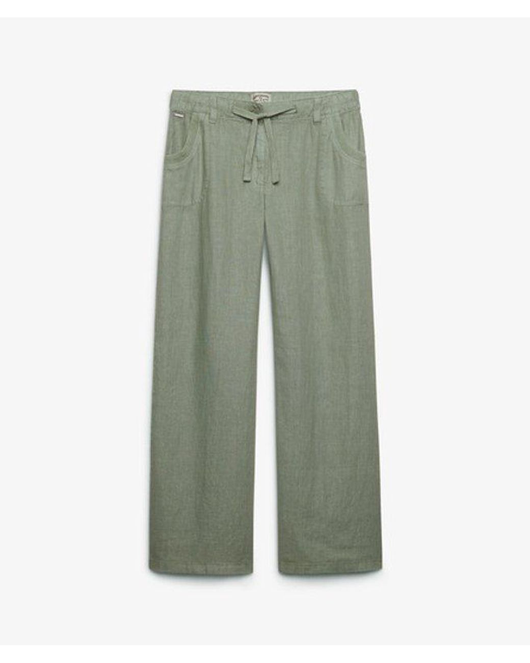 Superdry Green & Co Linen Low Rise Pants