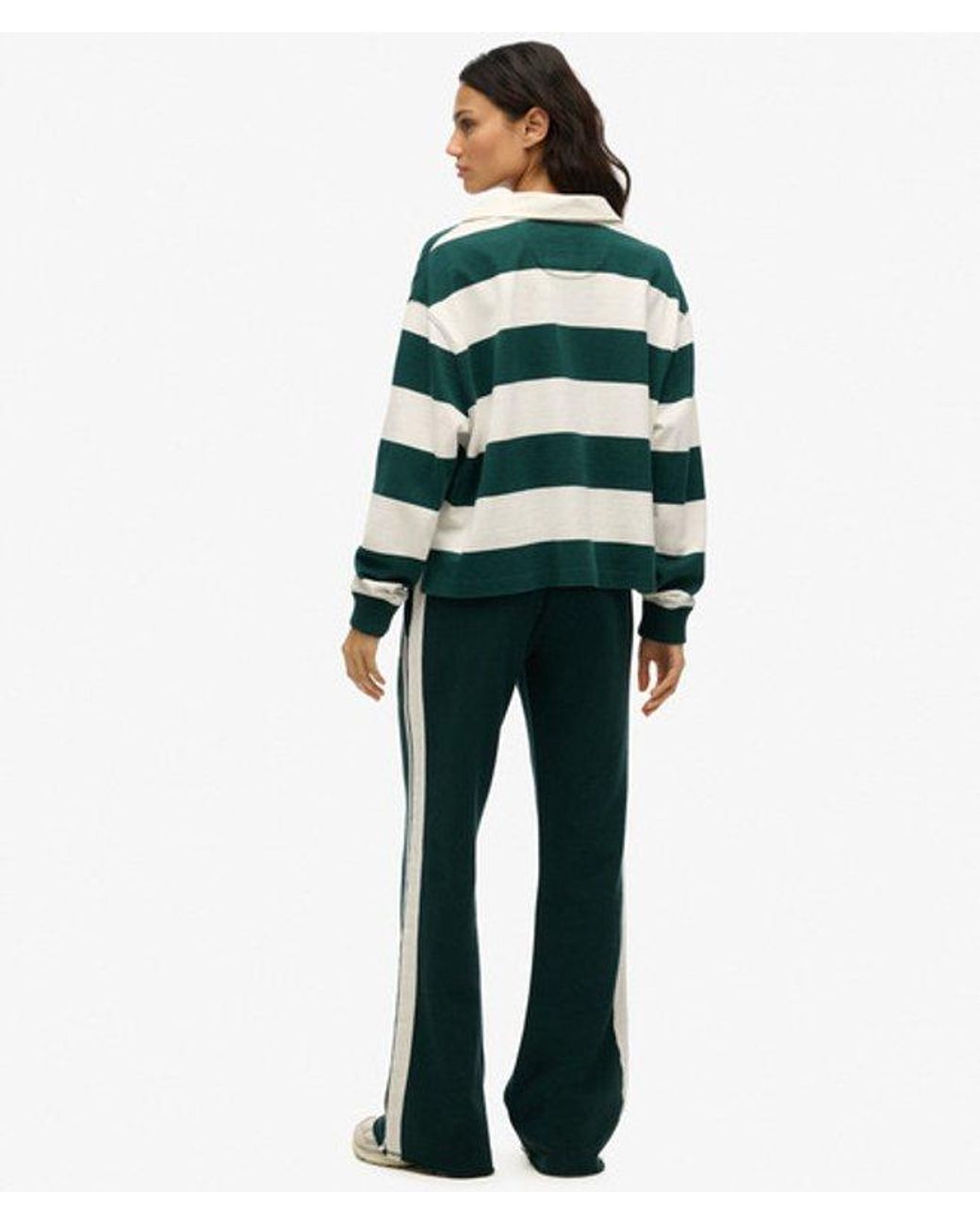 Superdry Blue Athletic Essentials Stripe Flare Joggers