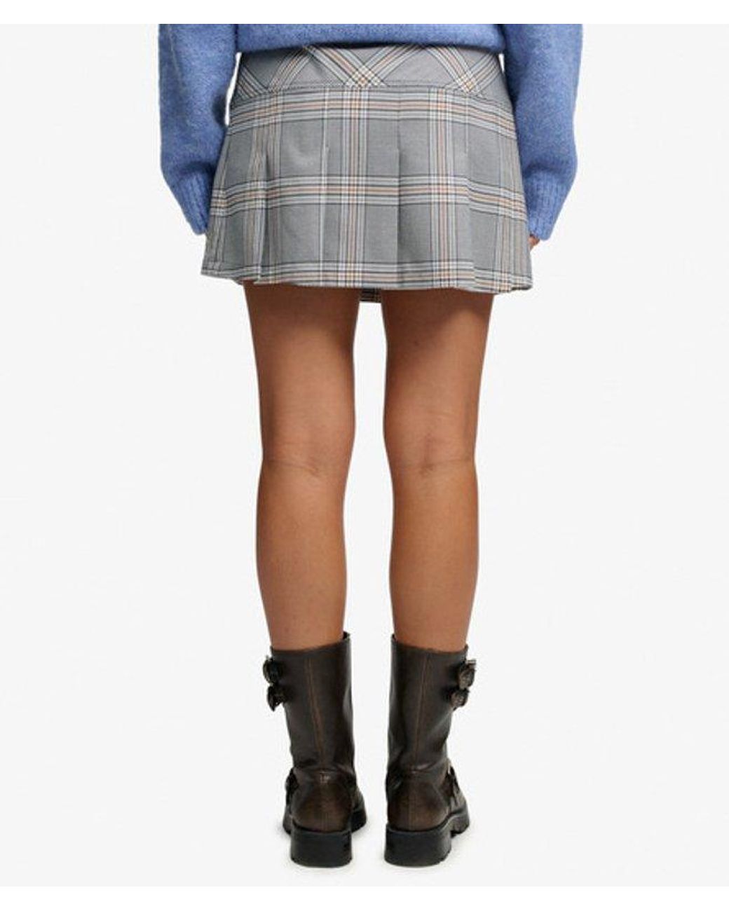 Superdry Blue Uperdry Vintage Check Kirt